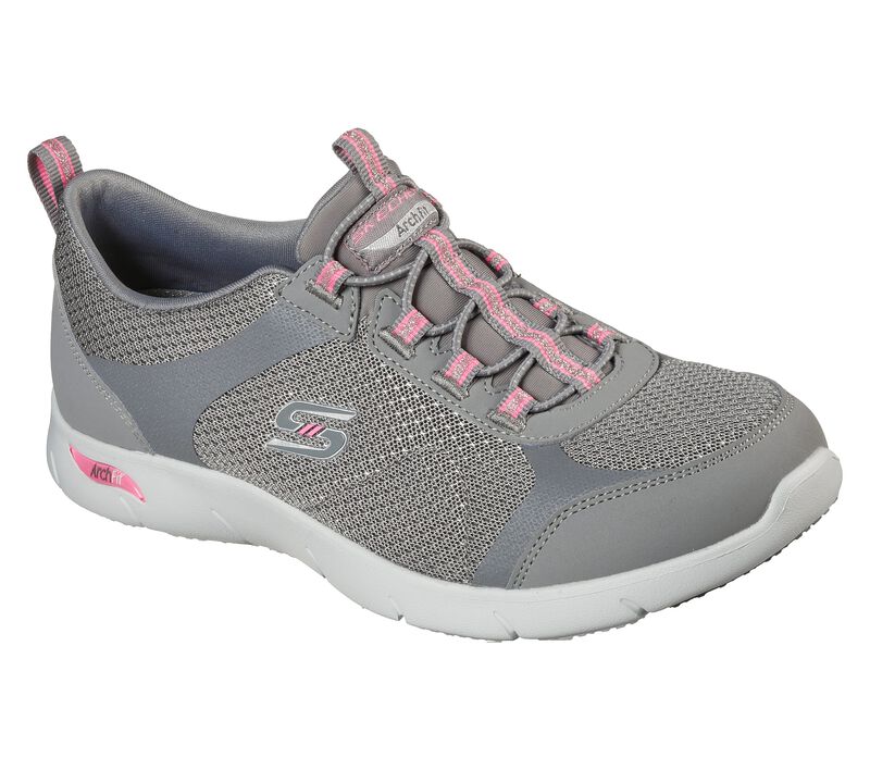 Skechers Arch Fit Refine - Her Best, GRAY / PINK, largeimage number 0