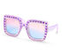 Square Rhinestone Sunglasses, VIOLETT, swatch